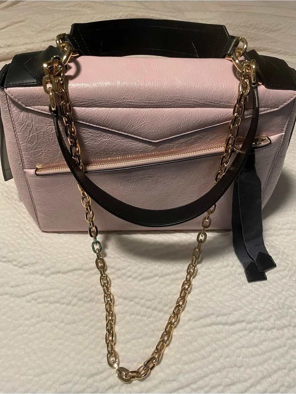 GIVENCHY  Pink and Black ID Top-Handle Leather BAG rare luxury